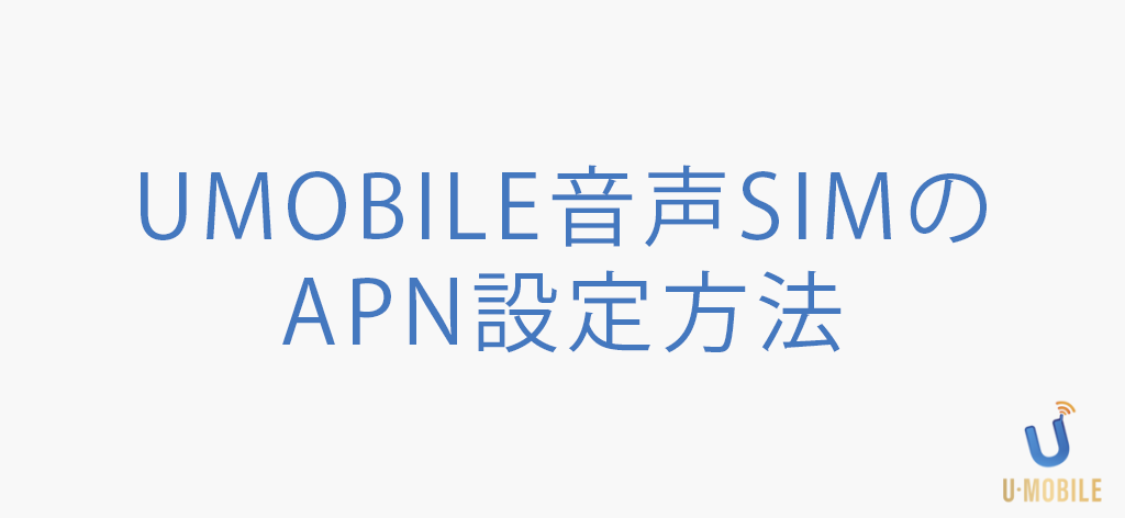 音声SIMのAPN設定方法